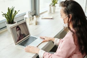 woman with Lyme participates in telemedicine visit